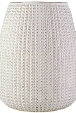 White/Gold Glass Bulb Candle Holder 15 x 19cm