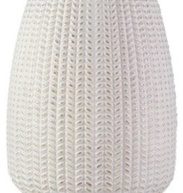 White/Gold Glass Bulb Candle Holder 15 x 19cm