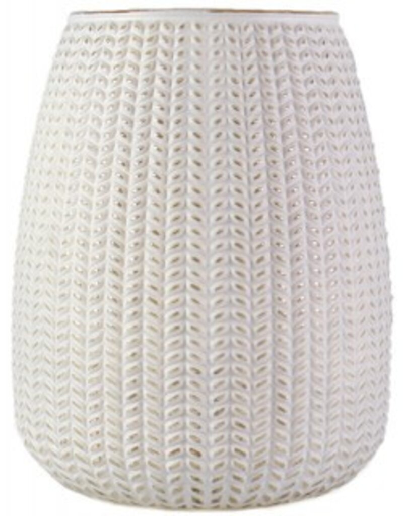 White/Gold Glass Bulb Candle Holder 15 x 19cm