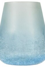 Frosted Blue Glass Bulb Candle Holder