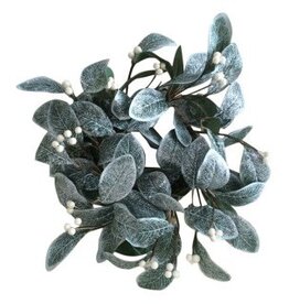 40cm Sparkly White Berry/Leaf Wreath