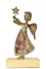 Standing Angel - Wood / Alum 10 x 7.5 x 18cm