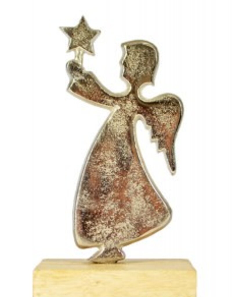 Standing Angel - Wood / Alum 10 x 7.5 x 18cm
