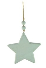 Light Blue Wood Star Hanger 15 x 2cm