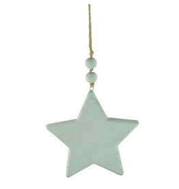 Light Blue Wood Star Hanger 15 x 2cm