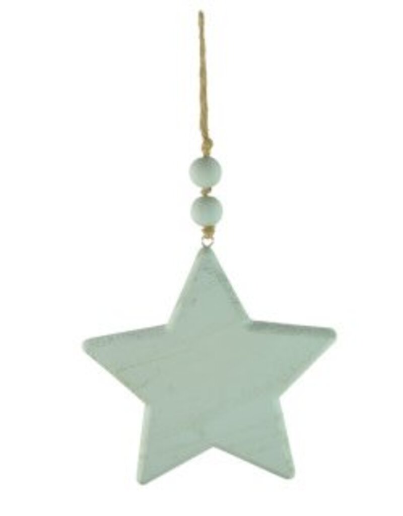 Light Blue Wood Star Hanger 15 x 2cm