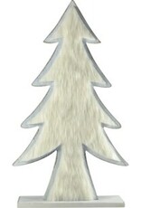 White Wash Tree - Wood / Fur 22 x 6 x 39.5cm