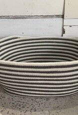 White and Grey Rectangle Basket with Handles