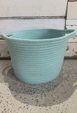 Teal Jute Basket with handles
