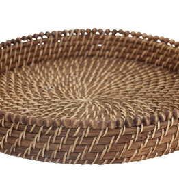 Baya Round Tray with Beads Honey