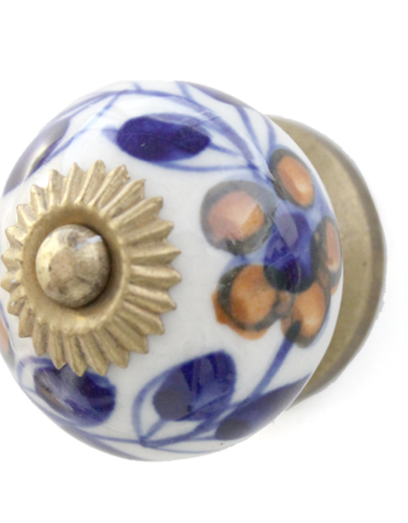 Handmade Ceramic Door Knob - Vine