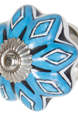 Handmade Ceramic Door Knob - Blue