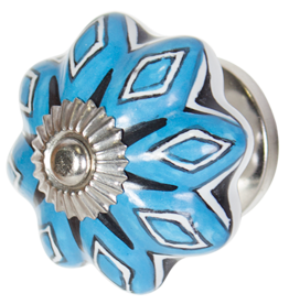 Handmade Ceramic Door Knob - Blue