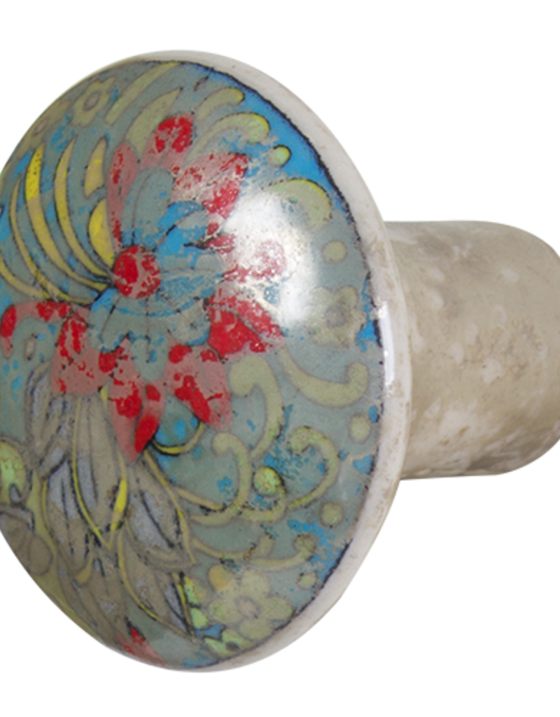 Handmade Ceramic Door Knob - Coral