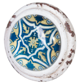 Metal Door Knob with Glass Insert - Eos