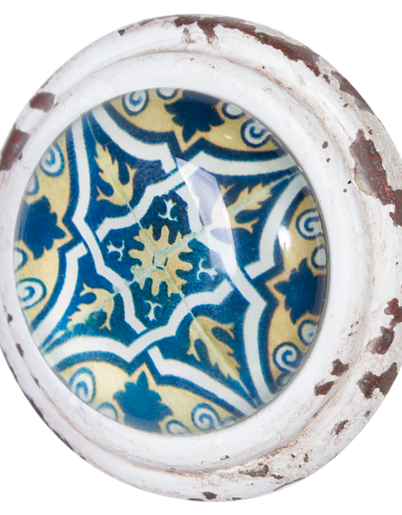 Metal Door Knob with Glass Insert - Eos