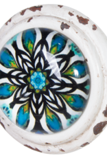 Metal Door Knob with Glass Insert - Azura