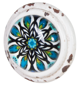 Metal Door Knob with Glass Insert - Azura