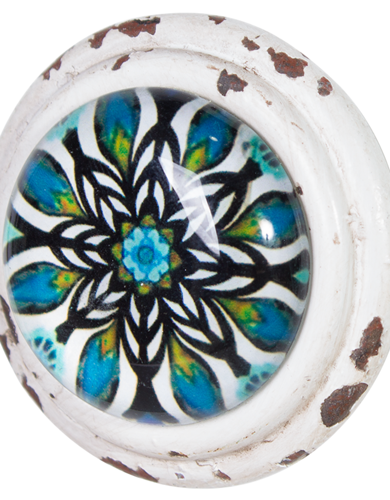 Metal Door Knob with Glass Insert - Azura