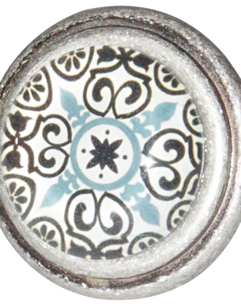 Metal Door Knob with Glass Insert - Sami