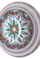 Metal Door Knob with Glass Insert - Tori