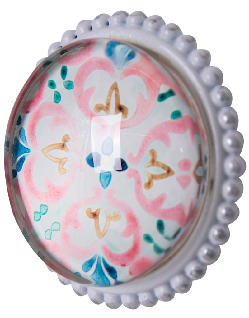 Pewter Door Knob with Glass Insert - Antares (170)