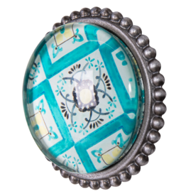 Pewter Door Knob with Glass Insert - Antares (172)