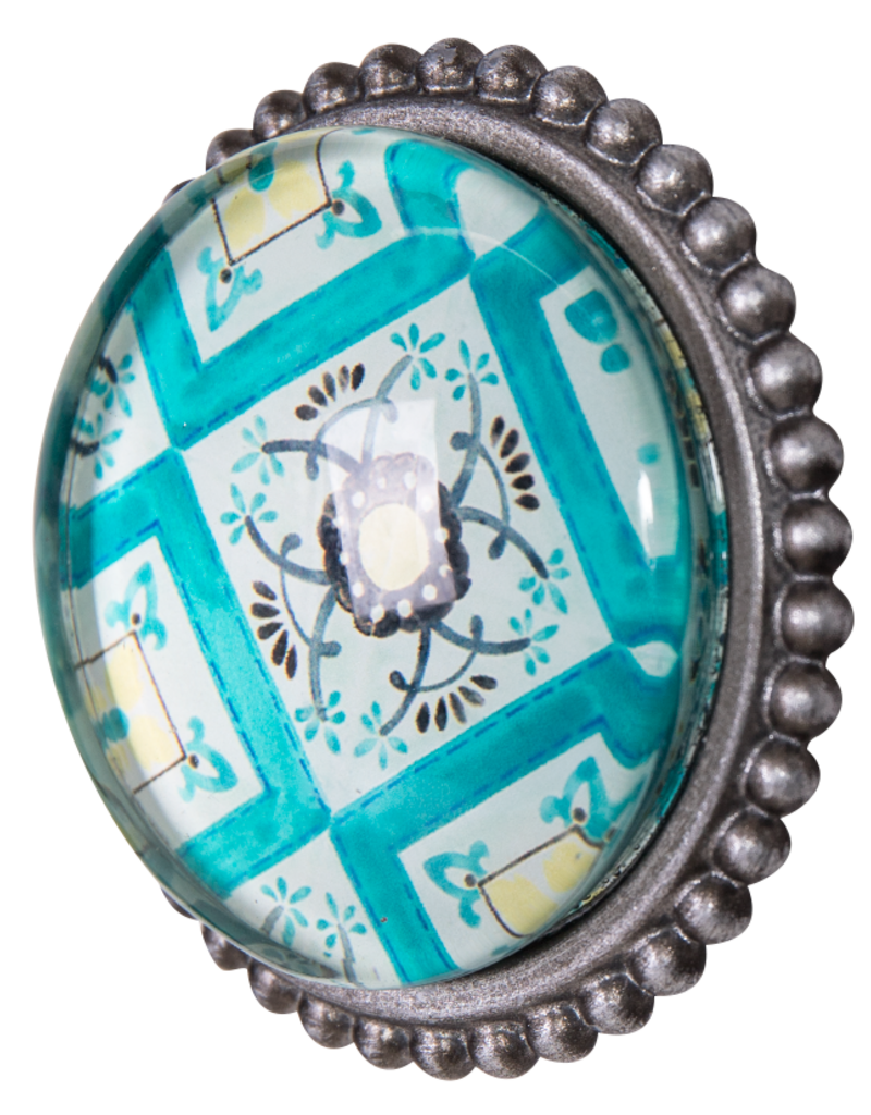 Pewter Door Knob with Glass Insert - Antares (172)