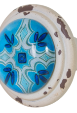 Metal Door Knob with Glass Insert - Merin