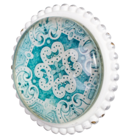 Pewter Door Knob with Glass Insert - Agii