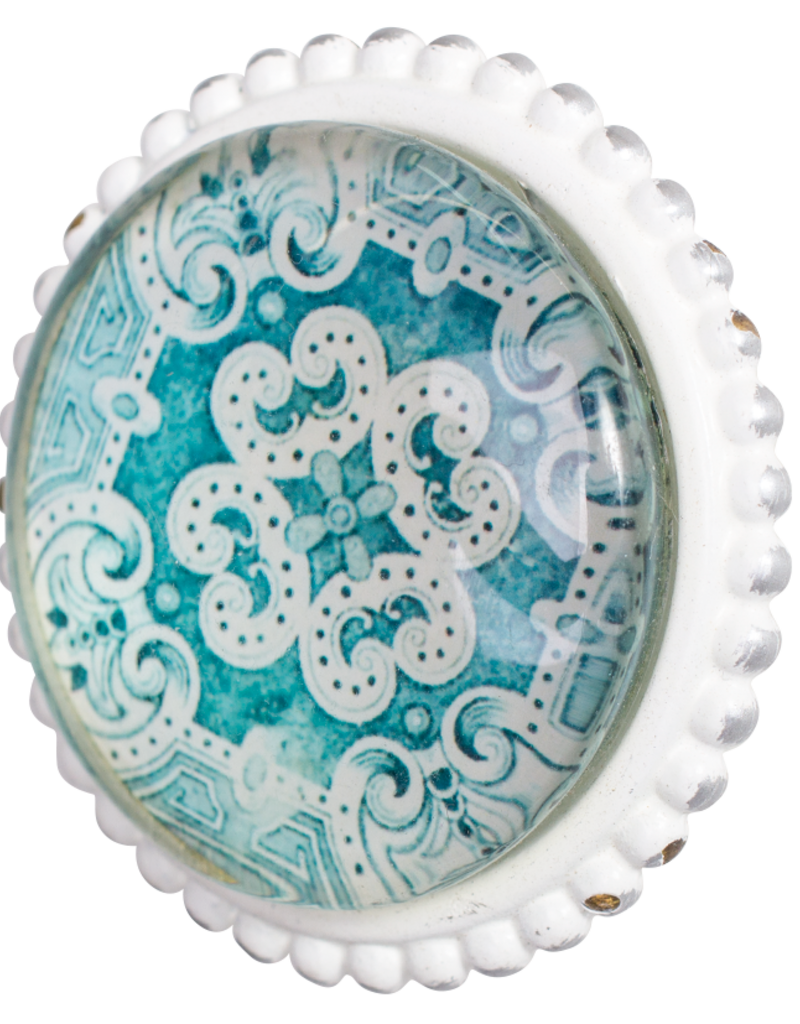 Pewter Door Knob with Glass Insert - Agii