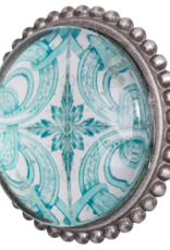 Pewter Door Knob with Glass Insert - Andros