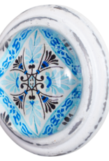 Pewter Door Knob with Glass Insert - Egina