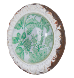 Metal Door Knob with Glass Insert - Lime