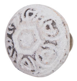 Antique Look Metal Door Knob - White