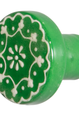 Hand Painted Wooden Door Knob - Emerald