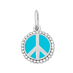 Lola Peace Sign Silver with Turquoise Mini