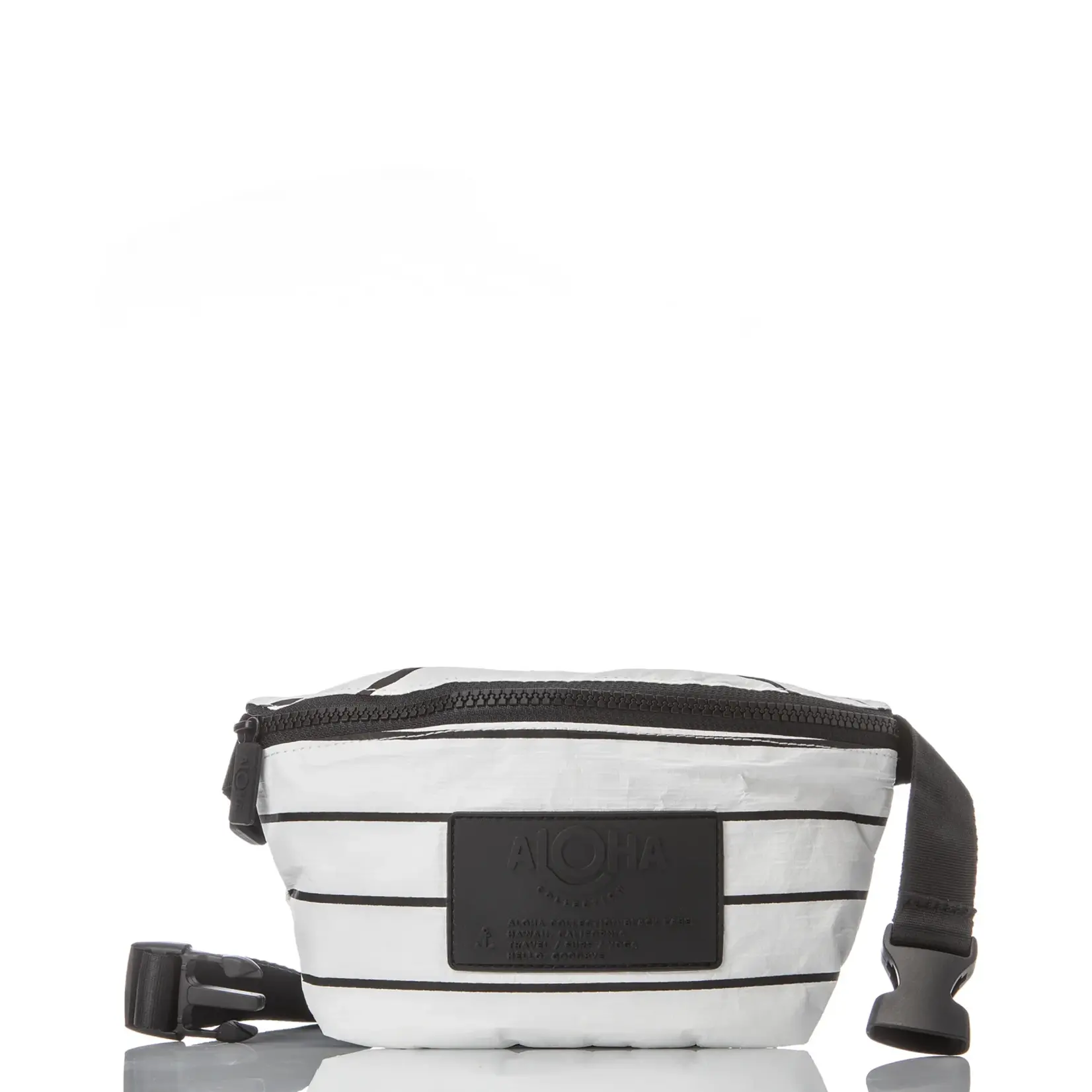 ALOHA Collection Pinstripe Fanny Pack White Black