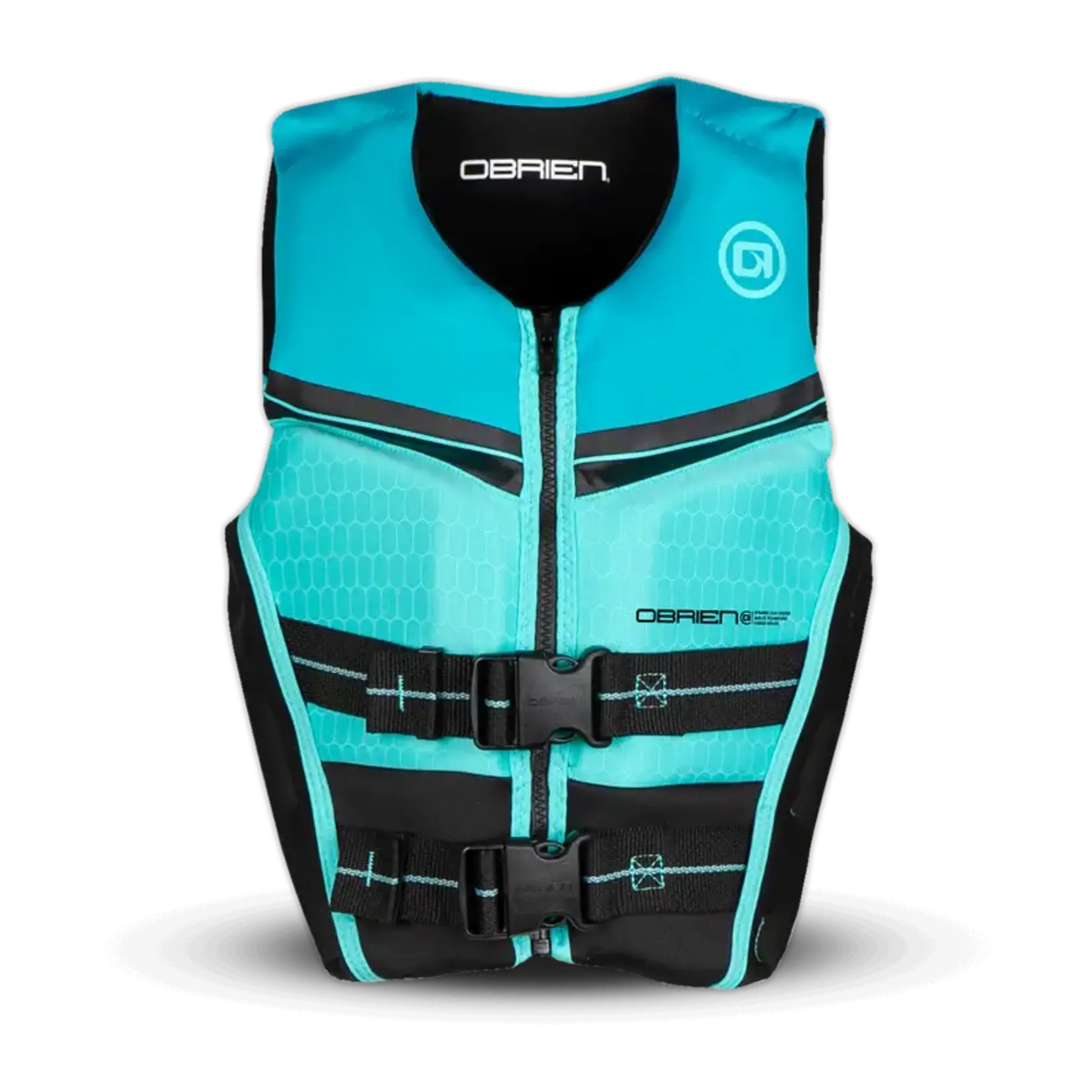 O'Brien Youth V-Back, Large Blk/Aqua-(64-88 lbs)
