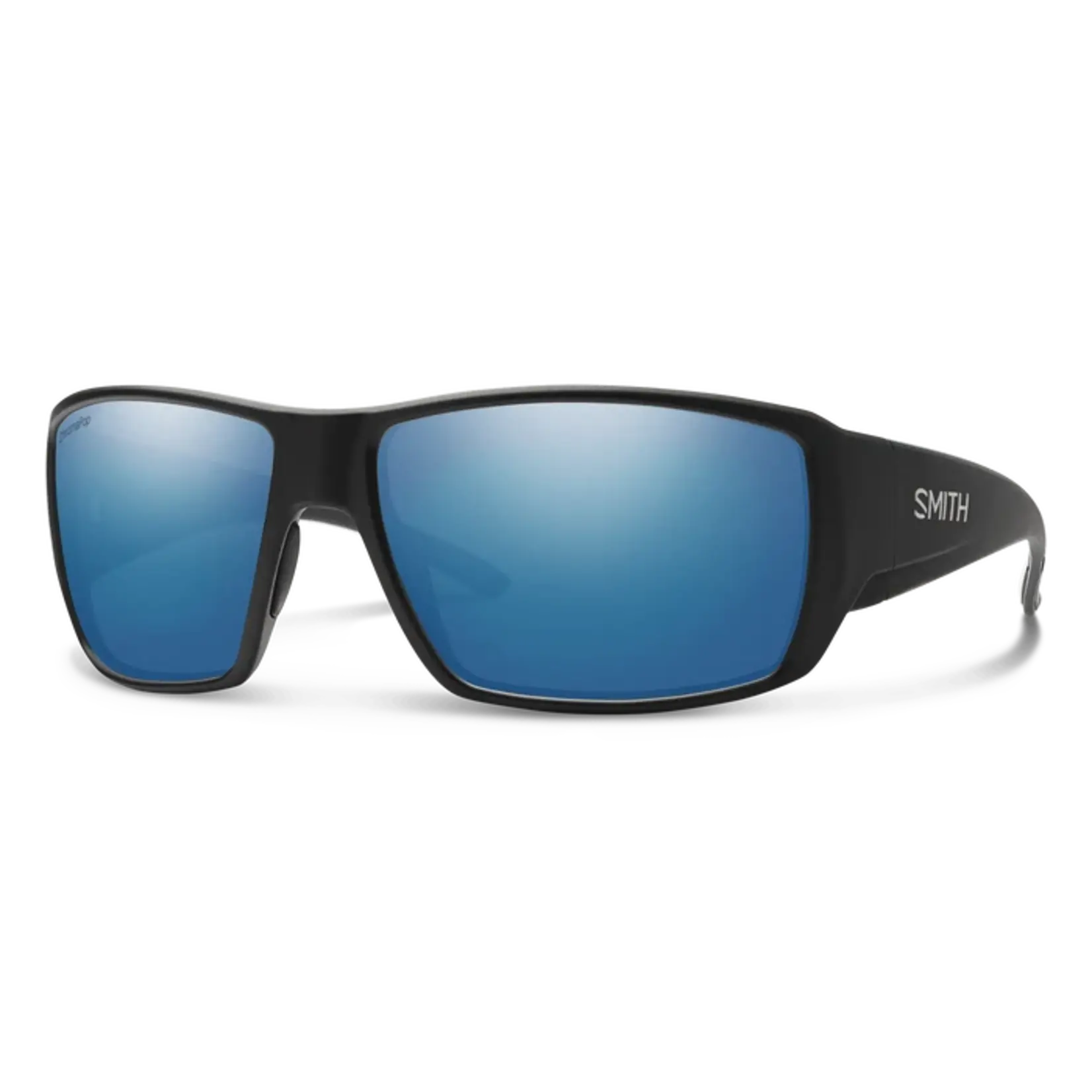 SMITH Guide's Choice Matte Black + ChromaPop Glass Polarized Blue Mirror Lens