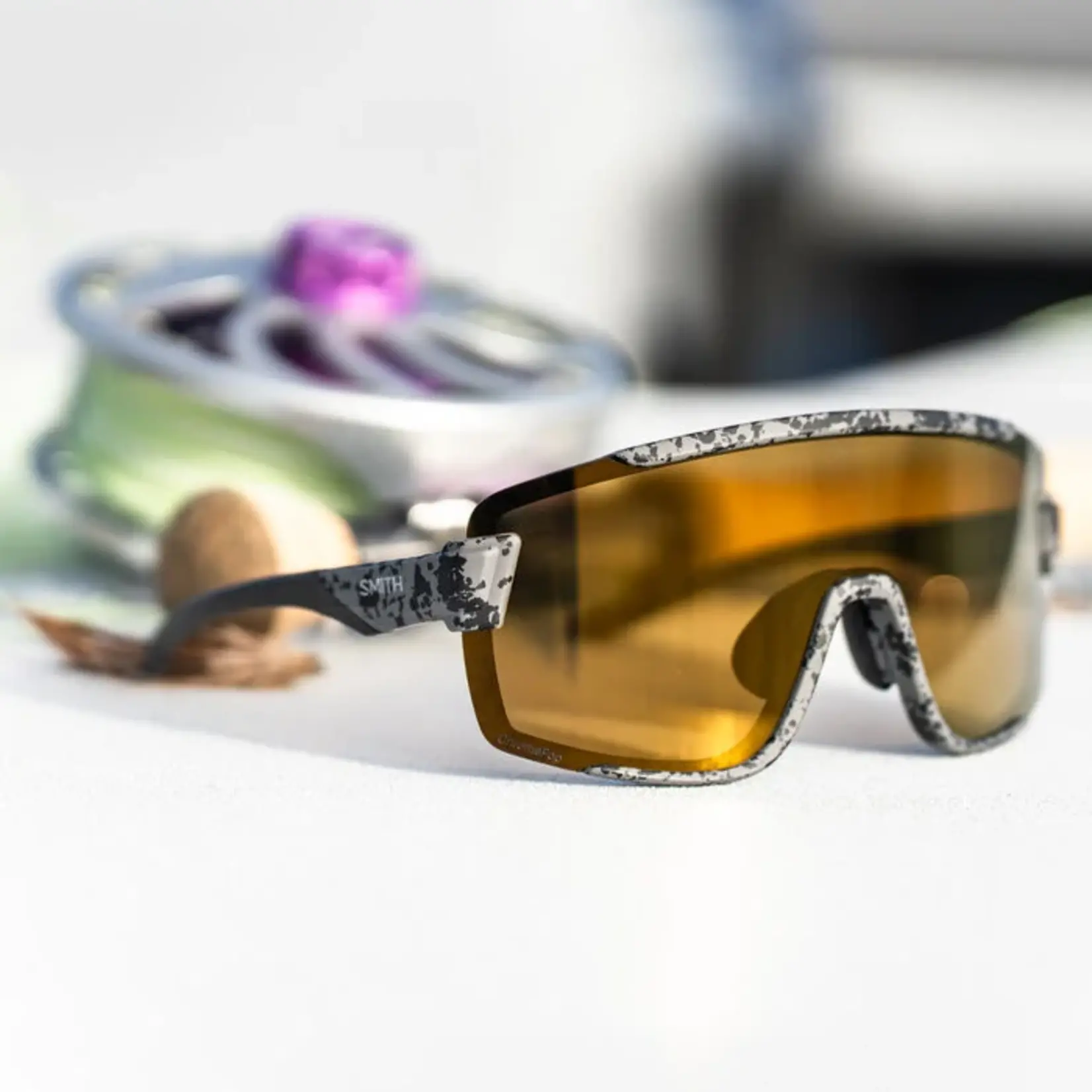SMITH Wildcat Matte Gray Marble + ChromaPop Polarized Bronze Mirror