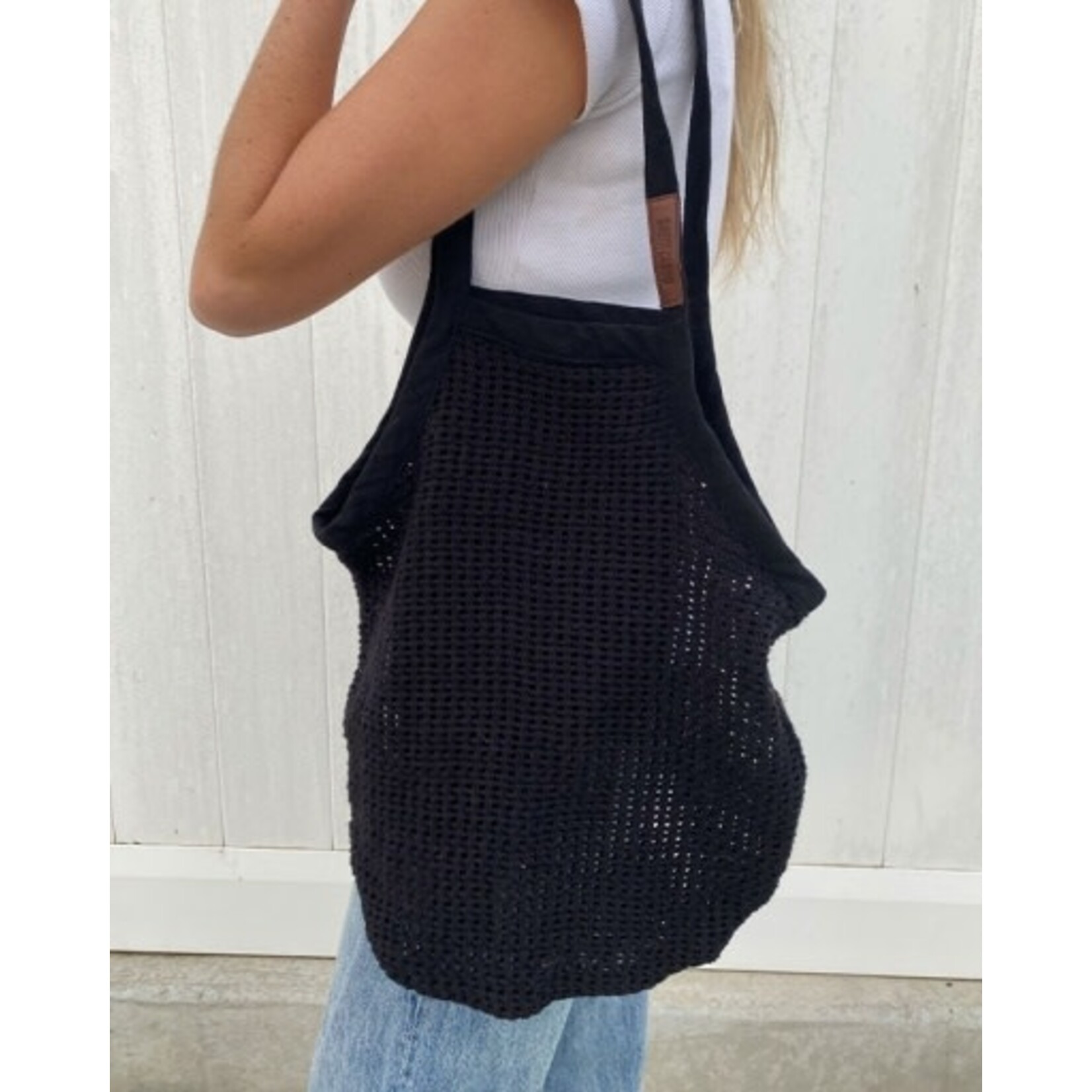 Sand Cloud Net Market Bag Black