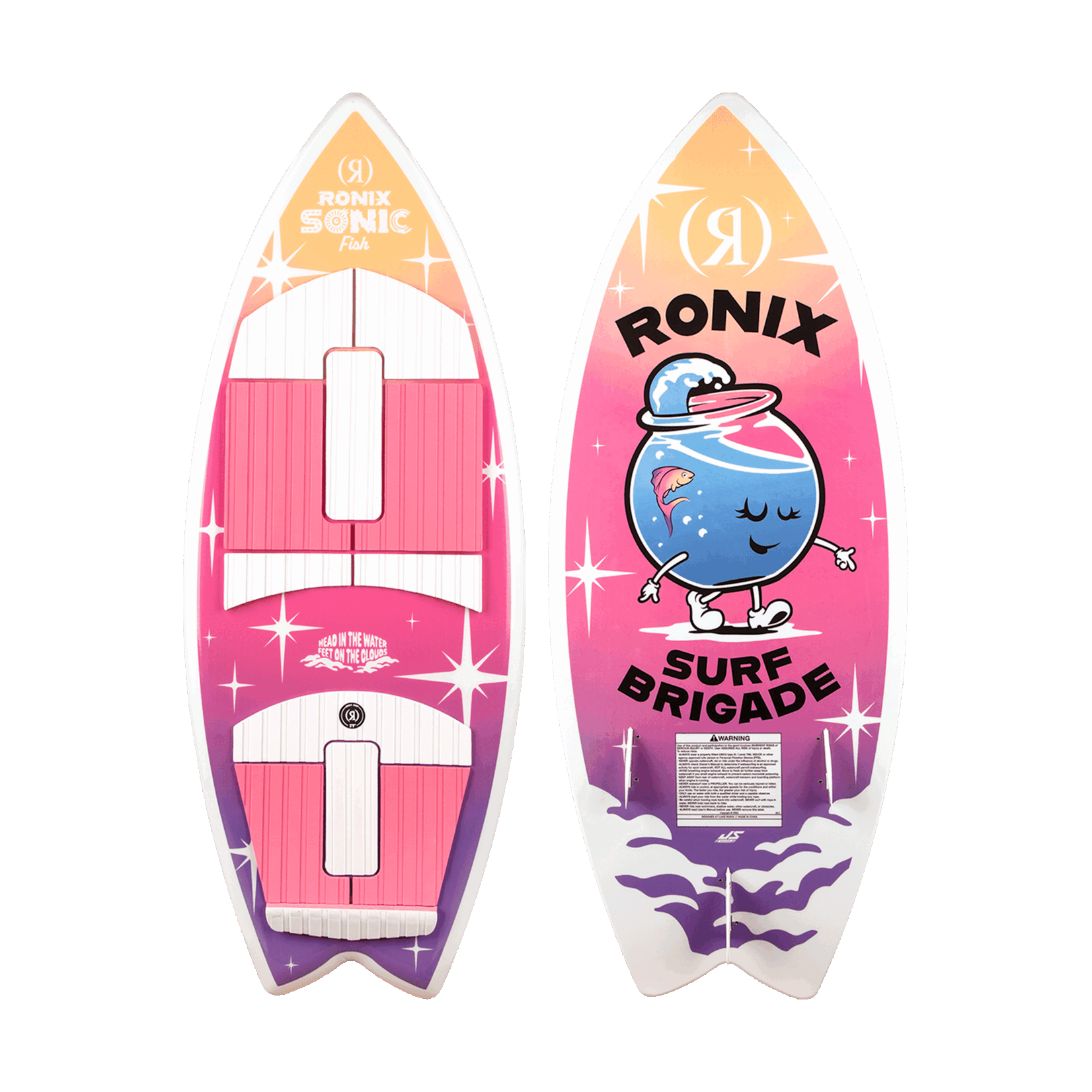 Ronix 2026 Girl's Sonic - Fish - Pink Splash - 3'9