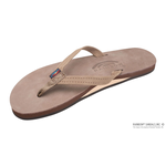 Rainbow Sandals Ladies Premier Leather Dark Brown Single Layer Arch Narrow Strap