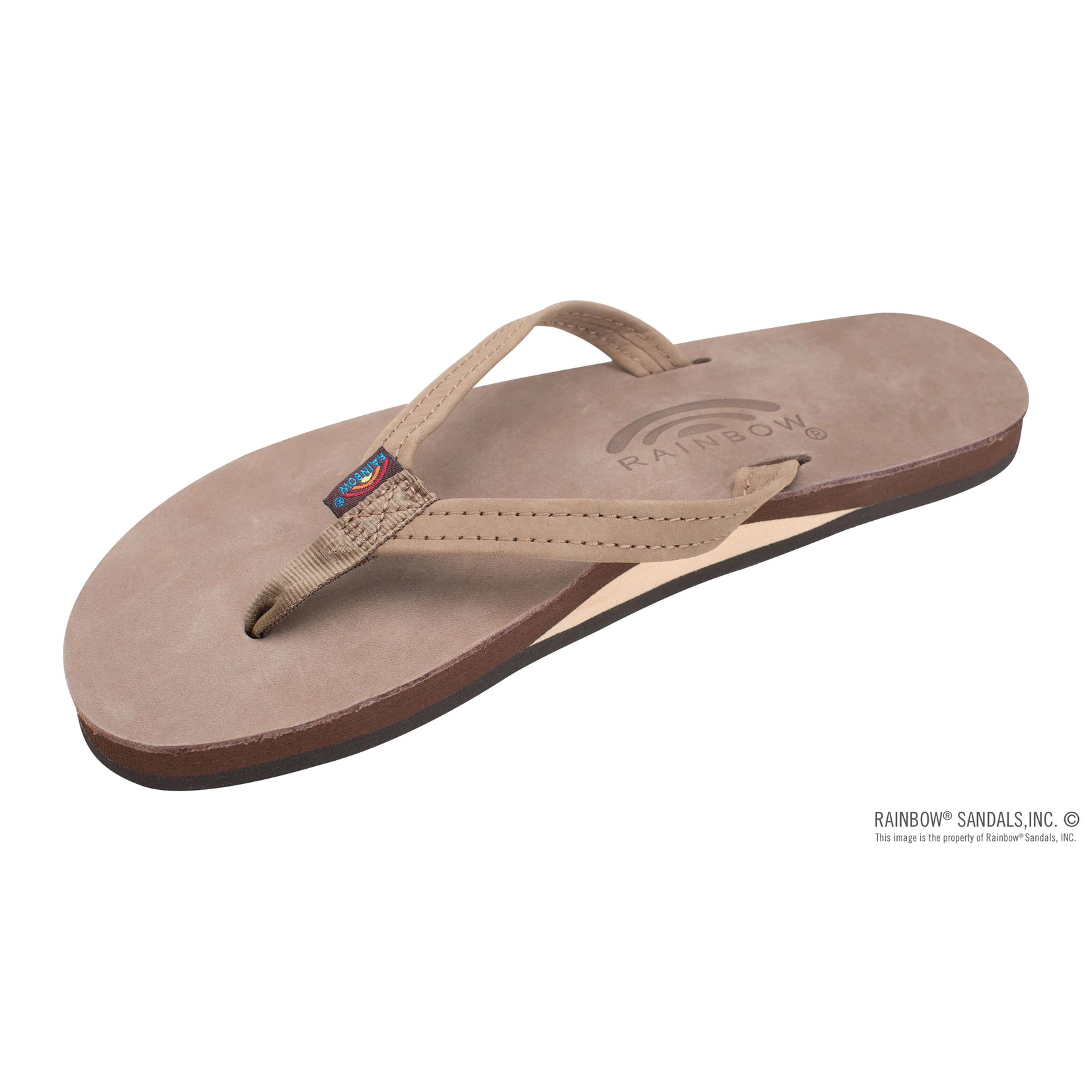 Rainbow Sandals Ladies Premier Leather Dark Brown Single Layer Arch Narrow Strap