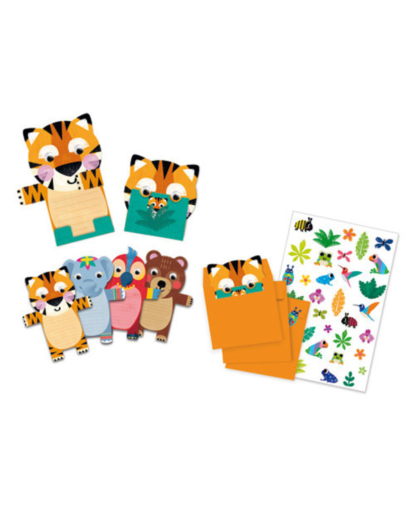8 invitation card Wild animals