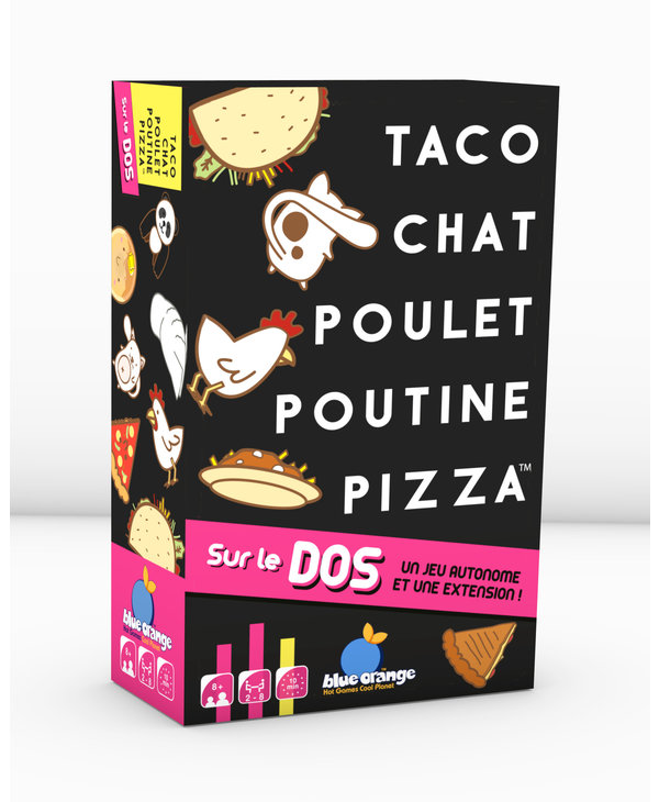 Taco Chat Poulet Poutine Pizza. Sur le Dos