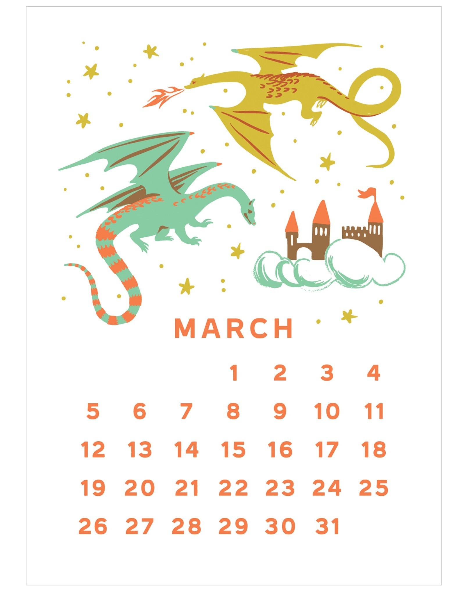 Smudge Ink Smudge Ink, 2023 Magical & Mythical Letterpress Desk Calendar