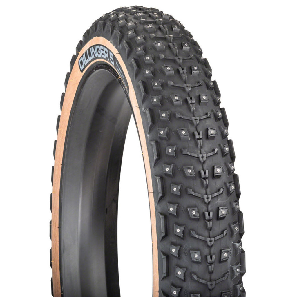 45NRTH 45NRTH Dillinger 5 Tire - 26 x 4.6, Tubeless, Folding, Tan, 60tpi, 258 Concave Carbide Aluminum Studs