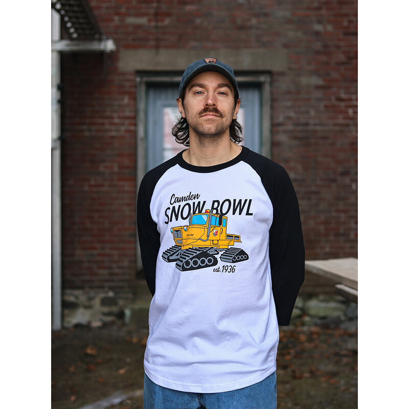 Brio Productions Camden Snow Bowl 3/4 Sleeve Baseball Jersey - Tucker Sno-Cat